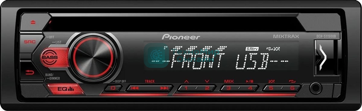 Автомагнитола Pioneer DEH-S1150UB, 1 DIN, CD, USB Type-A, AUX, пульт ДУ