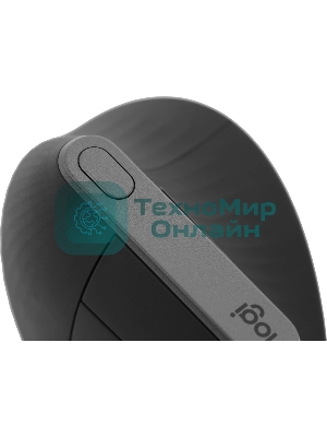 Мышь беспроводная/проводная Logitech MX Vertical графитовый, 4000 dpi, радиоканал, Bluetooth, USB, кнопки - 6