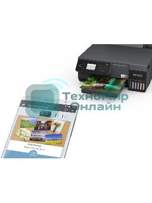 МФУ струйное Epson EcoTank L8100 (C11CK94***), A4, цветной, печ. до 8 стр/мин., 5760 x 1440 dpi (печ.), 1200x4800dpi (скан.), USB, Wi-Fi