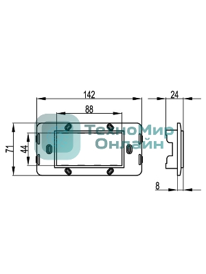 Каркас DKC BRAVA 75021W RAL 9010 на 4 модуля (для TOR и к-к TBN) белый