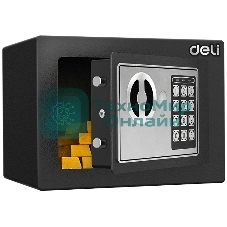 Сейф Deli ET510 230x 170x 170 мм, ключевой, электронный, черный/серебристый