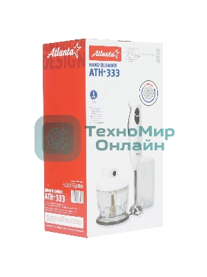 Блендер погружной Atlanta ATH-333 белый, 600 Вт, 2 скорости