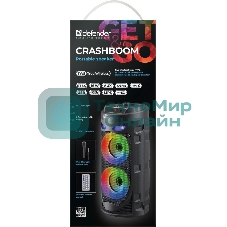 Портативная колонка Defender 16W черный CRASHBOOM