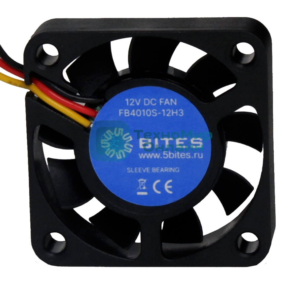 Вентилятор для корпуса 5bites FB4010S-12H3 черный, 40 x 40 мм, 6000 об/мин, 23 дБ, 3 pin