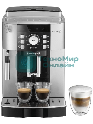 Кофемашина автоматическая DeLonghi ECAM 21.117.SB серебристый/черный, исп. кофе - зерновой/молотый, 1.8 л, 1450 Вт, 15 бар