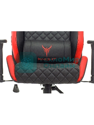 Кресло Knight OUTRIDER черный/красный, экокожа, 120 кг, механизм качания
