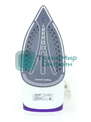 Утюг Econ ECO-BI2201 белый/фиолетовый, 2200 Вт, 40 г/мин, 120 г/мин, 300 мл