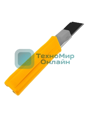 Нож Denzel 25 мм, сменное лезвие, SK4, корпус из TPR, метал. направляющая, винтовой фиксатор