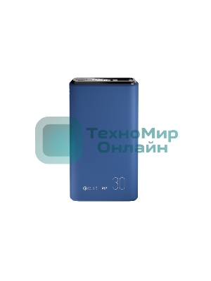 Портативный аккумулятор OLMIO QS-30, 30000mAh, 22.5W, QuickCharge3.0/PowerDelivery, LCD, темно-синий