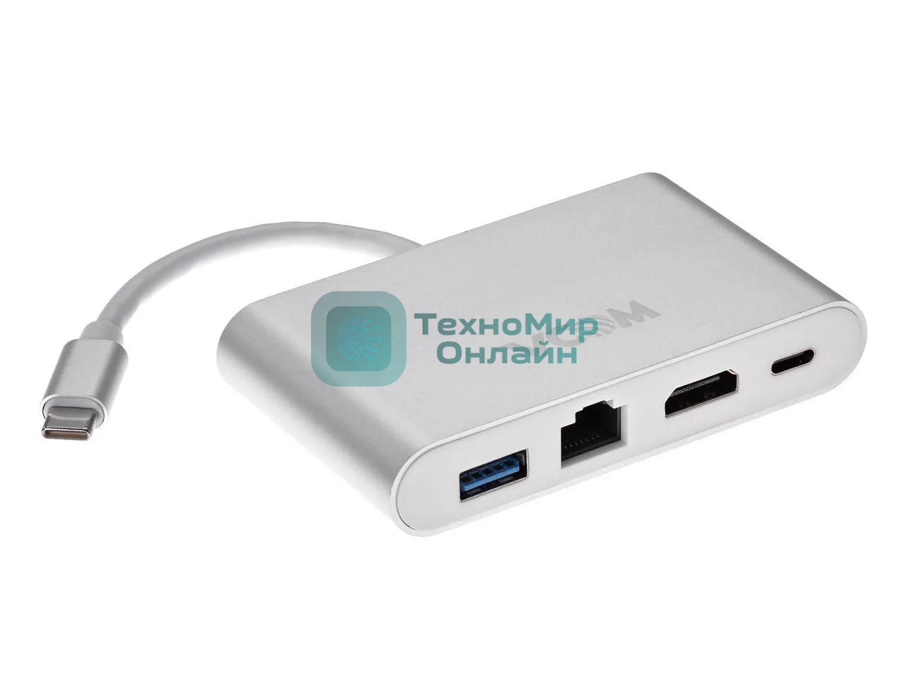 Кабель-адаптер USB3.1 Type-CM-->HDMI+USB3.0+RJ45+PD charging VCOM