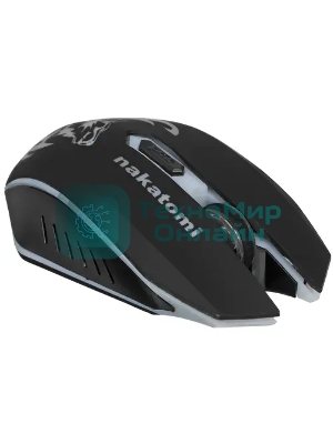 Мышь беспроводная Nakatomi MROG-15U черный, 1600 dpi, радиоканал, USB, кнопки - 6