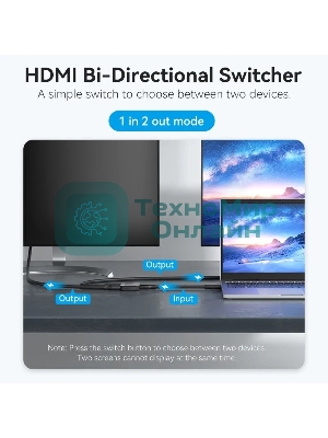 Переключатель - разветвитель Vention HDMI v2.0 4K двунаправленный 2x1/1x2