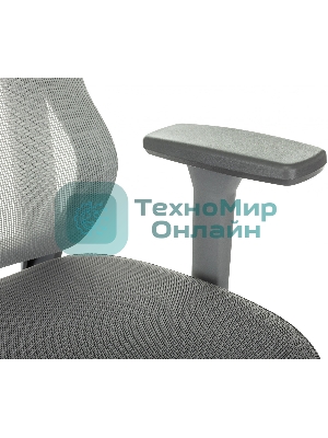 Кресло Бюрократ MC-G411N-H серый, сетка, подголовник