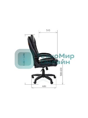Кресло Chairman 795 LT черный, экокожа, 120 кг, механизм качания