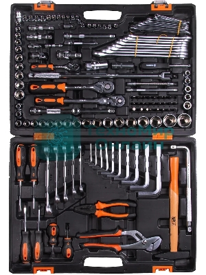 Набор инструментов ВИХРЬ 1/2, 1/4, CrV, в кейсе 142 предмета 73/6/7/13