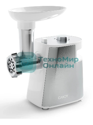 Мясорубка электрическая Candy CG-200 белый, 2000 Вт, 2.3 кг/мин, реверс, защита от перегрузки, насадки - 5