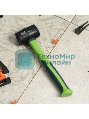 Киянка резиновая Сибртех 225г, черная резина, фибергласовая рукоятка