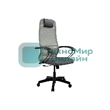 Кресло Метта SU-B-8 светло-серый сиденье светло-серый сетка с подголов. крестов. металл хром