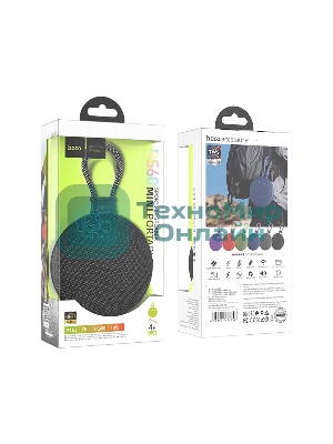 Портативная колонка круглая HOCO BS60, черный