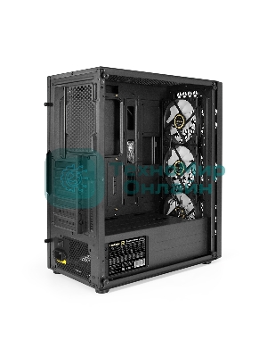 Компьютерный корпус Miditower ExeGate EVO-9202-NPX700 (ATX, БП 700NPX с вент. 12 см, с окном, 1*USB+1*USB 3.0, аудио, 3 вент. 12см с RGb подсветкой)