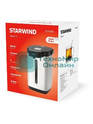 Термопот Starwind STP5751 5.2 л, 800 Вт, серебристый/черный