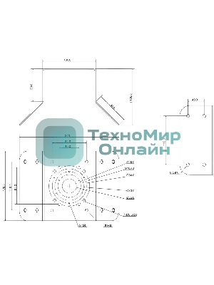 Угловой кронштейн для крепления PTZ видеокамер серий SD60/6AE/6AL, SD59/50/40, SD6C, SD42, SD29 Угловой кронштейн для крепления PTZ видеокамер серий SD60/6AE/6AL, SD59/50/40, SD6C, SD42, SD29