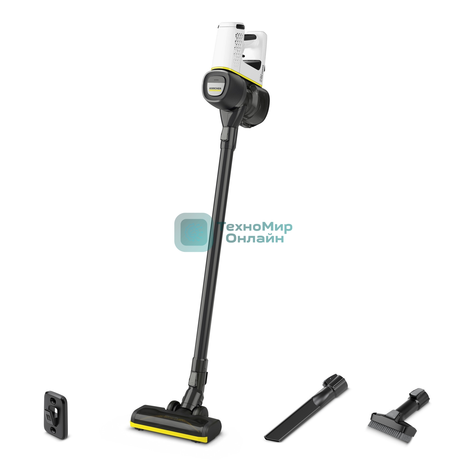 Пылесос вертикальный Karcher VC 4 Cordless myHome белый/серый, питание от аккумулятора, 140 Вт, уборка сухая, пылесборник 0.65 л, работа от АКБ max - 30 мин