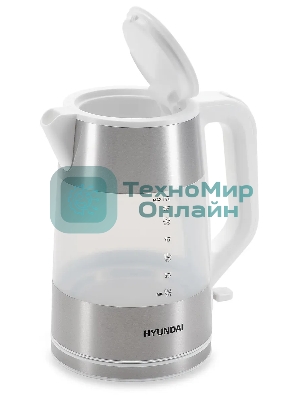 Чайник электрический Hyundai HYK-P4025 1.9 л, 2200 Вт, белый (корпус: пластик)