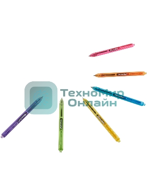 Набор ручек гелевых автоматических Silwerhof NG Fresh, d=0.5мм, синие чернила, блистер с европодвесом (6шт) сменный стержень