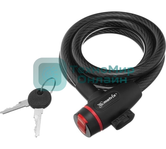 Замок тросовый универсальный Matrix 12х1200 мм