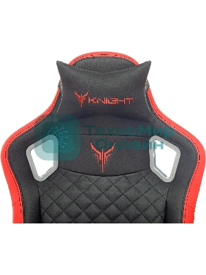 Кресло Knight OUTRIDER черный/красный, экокожа, 120 кг, механизм качания