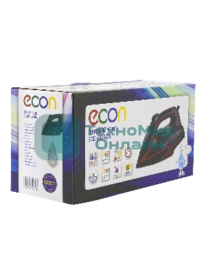 Утюг ECON ECO-BI2405 черный/красный, 2400 Вт, 40 г/мин, 140 г/мин, 210 мл