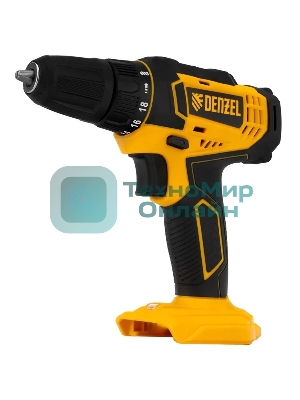 Дрель-шуруповерт Denzel CDL-18-0, 18 В, 0 Ач, 30 Нм, щеточный