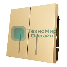 Выключатель LEZARD 704-3688-112QC 2-кл. с индик. СП ZIMA IP20 10А безвинт. зажим, зол.