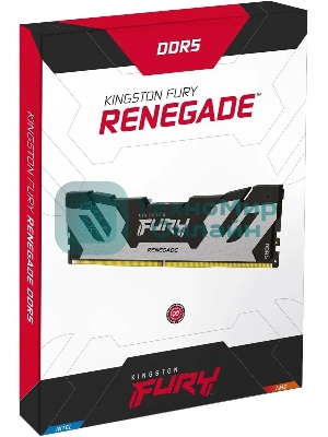 Оперативная память Kingston Fury Renegade, DDR5, 32Gb (1x32GB), 6400MHz, CL32, DIMM, радиатор, серебристый/черный