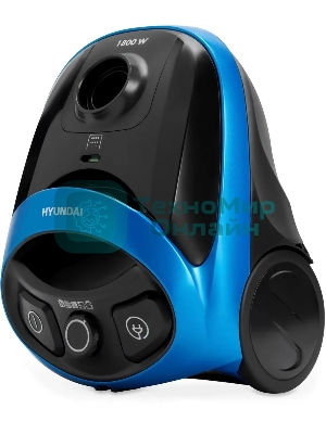 Пылесос Hyundai HYV-B1550 синий/черный, 250/1800 Вт, уборка сухая, пылесборник мешок, 1.5 л (в компл.:1мешок)