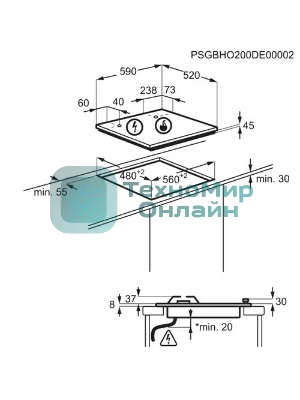 Газовая варочная панель Electrolux KGG6426K, независимая, черный