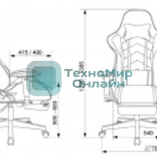 Кресло Бюрократ Zombie Drift/F серый/черный, экокожа, 120 кг, механизм качания, подставка для ног