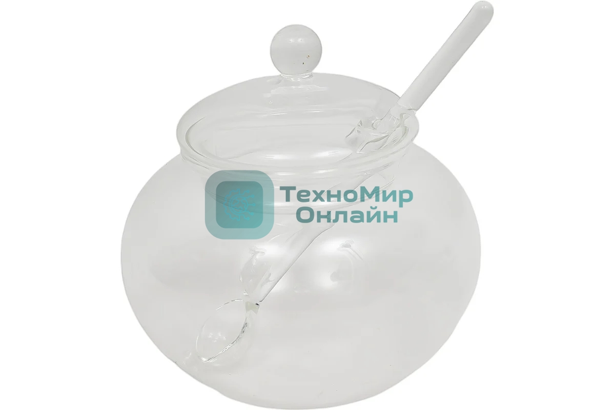 Сахарница стеклянная 350 мл Mallony DOLCE, со стеклянной ложечкой