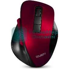 Мышь беспроводная SVEN RX-525SW красная (бесшумн. кл., 5+1кл. 600-1400DPI, Soft-touch, блист.)
