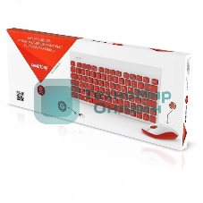 Комплект клавиатура+мышь Smartbuy 220349AG беспроводной, USB, 1600 DPI, белый/красный