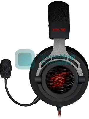 Гарнитура Defender Aspis Pro чёрный, проводная, съёмный микрофон, подсветка