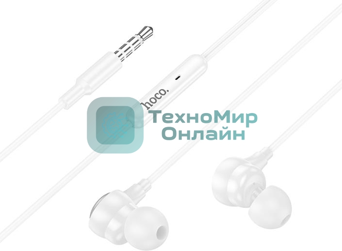 Проводные наушники Hoco M116 белый, внутриканальные