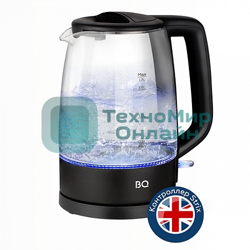Чайник электрический BQ KT1839G черный. Мощность: 2200 Вт, объем: 1.7 л