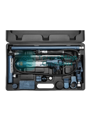 Растяжка гидравлическая Stels 51354 4 т, набор из 17 предметов, 7 сменных насадок, в пласт. кейсе