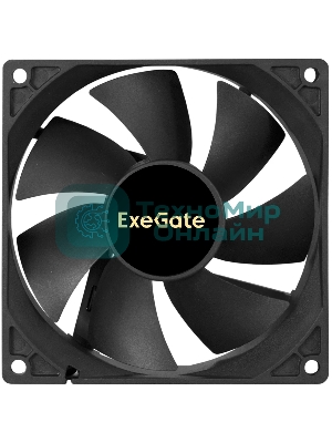 Вентилятор 12В DC ExeGate ExtraSilent ES09225S3P (92x92x25 мм, Sleeve bearing (подшипник скольжения), 3pin, 2000RPM, 25dBA)