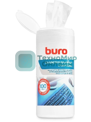 Влажные салфетки спиртовые Buro BU-AN32 антибактериальные, 100 листов
