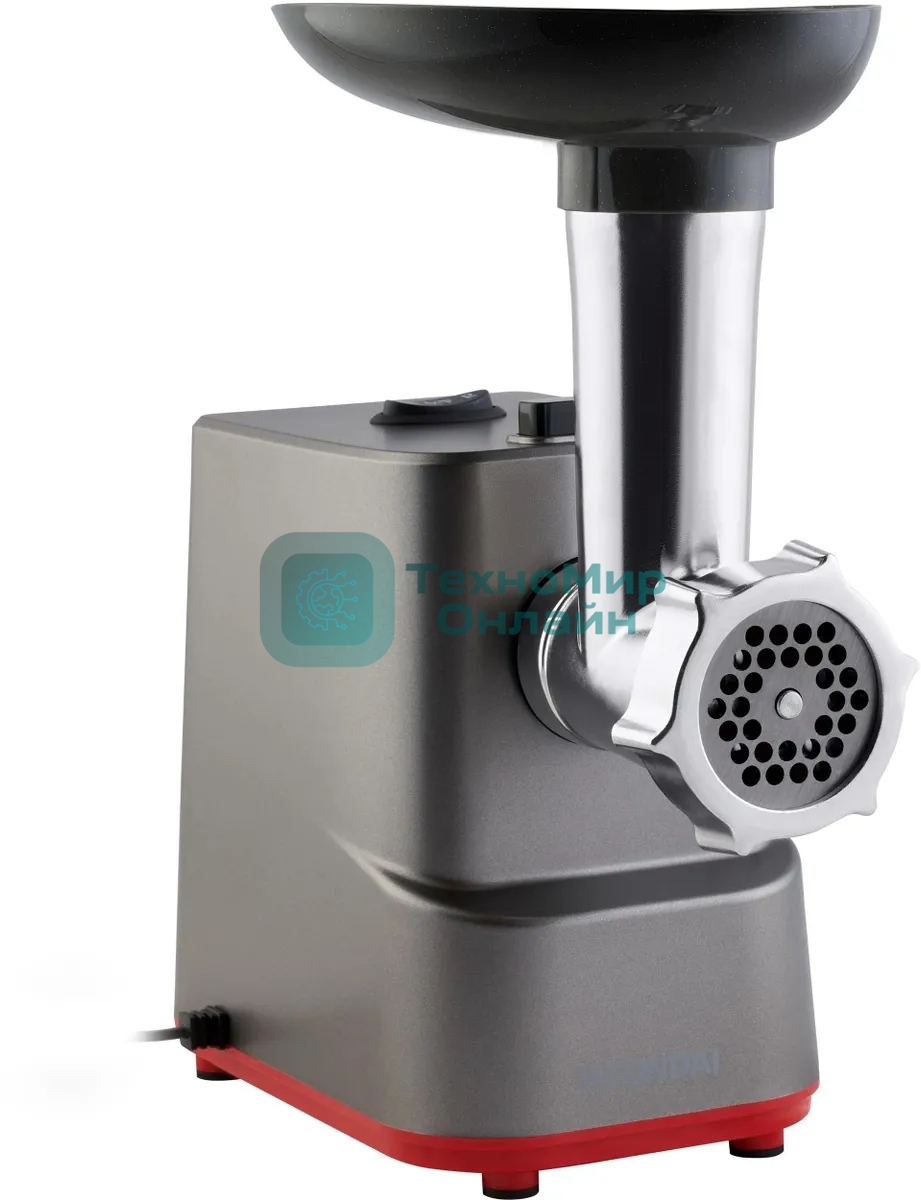 Мясорубка электрическая Hyundai HY-MG3144 графит, 1800 Вт, 2.2 кг/мин, реверс, защита от перегрузки, насадки - 7