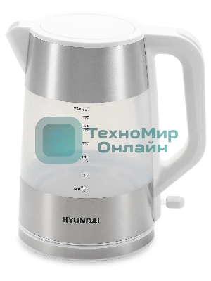 Чайник электрический Hyundai HYK-P4025 1.9 л, 2200 Вт, белый (корпус: пластик)