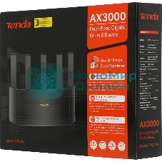 Двухдиапазонный Wi-Fi 6 роутер Tenda TX2L Pro AX1500, до 300 Мбит/с на 2,4 ГГц + до 1201 Мбит/с на 5 ГГц, LAN 3x1Gbит/с